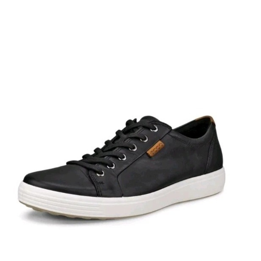 ECCO Soft 17 SZ 8 Black Leather Sneakers worn 1X